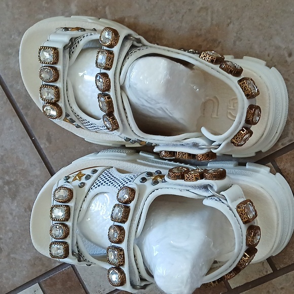 Gucci Leather and mesh sandal with crystals size 39 - Picture 9 of 11